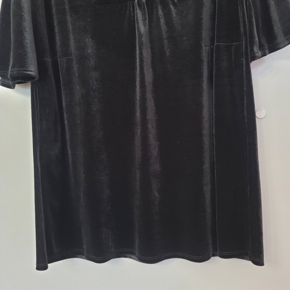 Jude Connally Kerry Stretch Velvet Split Round Neck 3/4 Bell Sleeve Shift Dress… - Picture 7 of 11